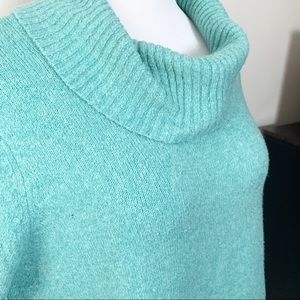 Style&Co, XL aqua sweater, cowl neck, front pocket